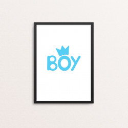 Plakat: 'BOY', blå krone