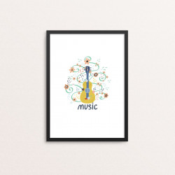 Plakat: 'music', guitar