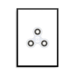 Plakat: Fidget spinner, hvid
