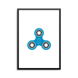 Plakat: Fidget spinner, blå