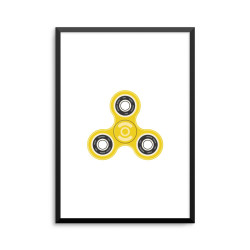 Plakat: Fidget spinner, gul