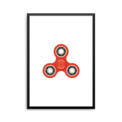 Plakat: Fidget spinner, rød