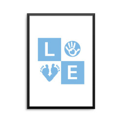 Plakat: 'LOVE' baby, blå