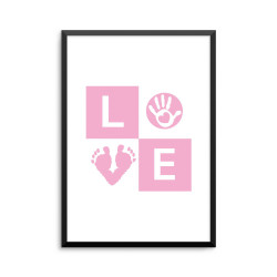 Plakat: 'LOVE' baby, pink