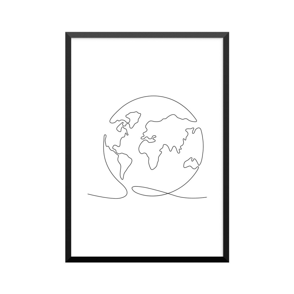 Plakat: The World, one line