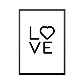 Plakat: 'LOVE', sort-hvid