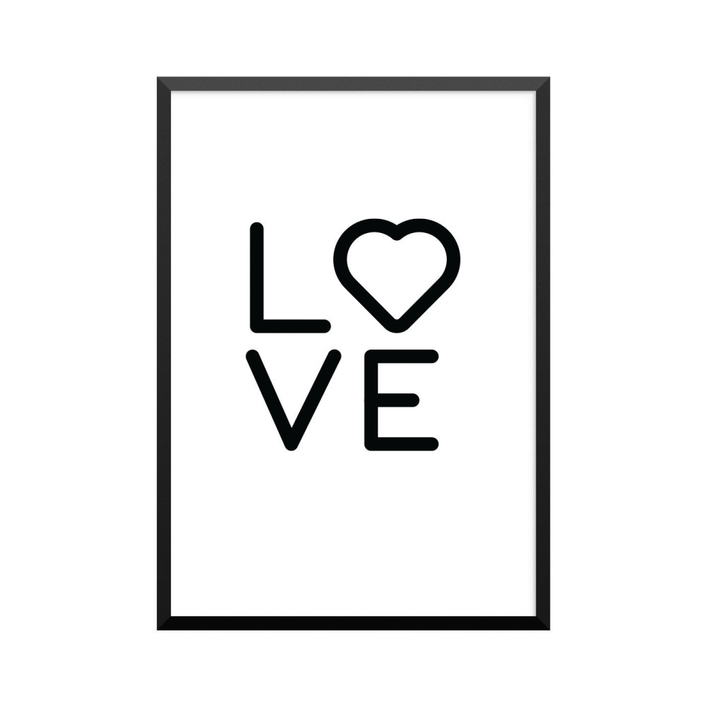 Plakat: 'LOVE', sort-hvid