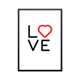 Plakat: 'LOVE', rød