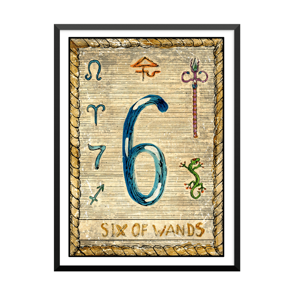 Plakat: Samiramay Tarot, The Vintage Deck, Six Of Wands