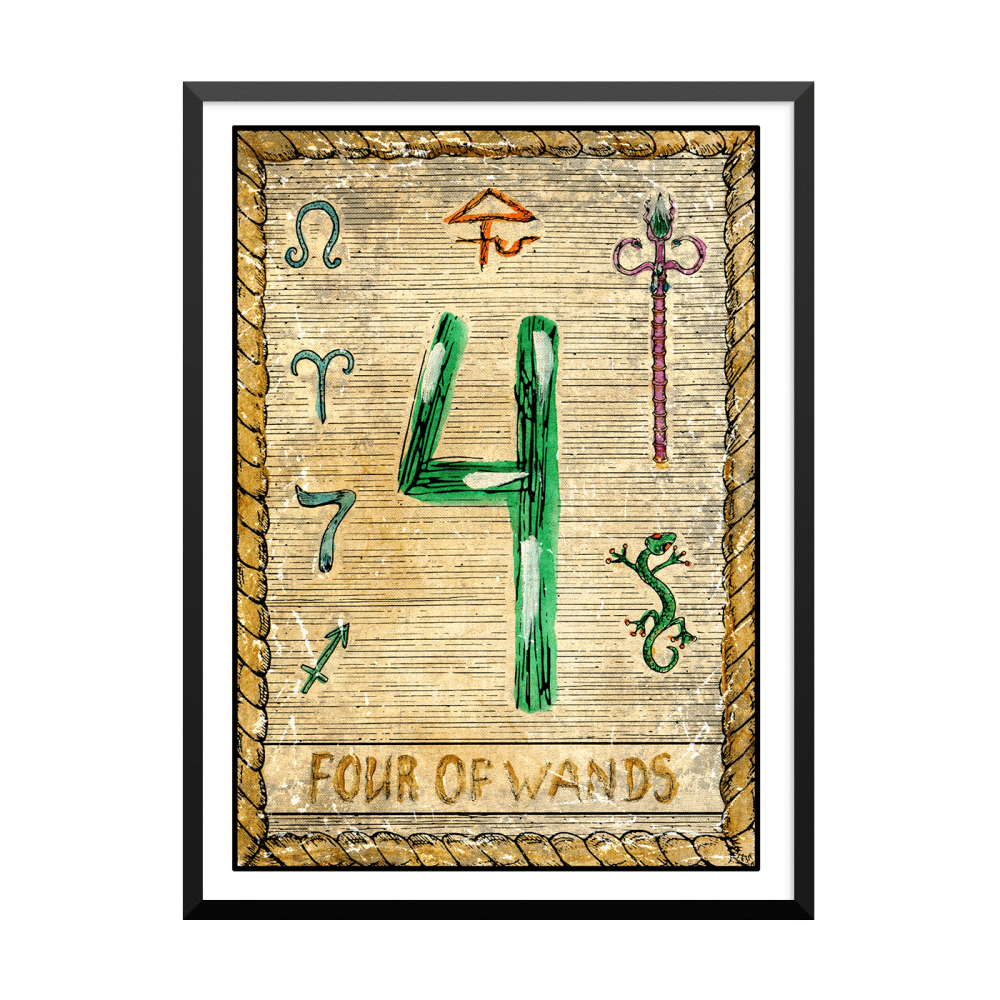 Plakat: Samiramay Tarot, The Vintage Deck, Four Of Wands