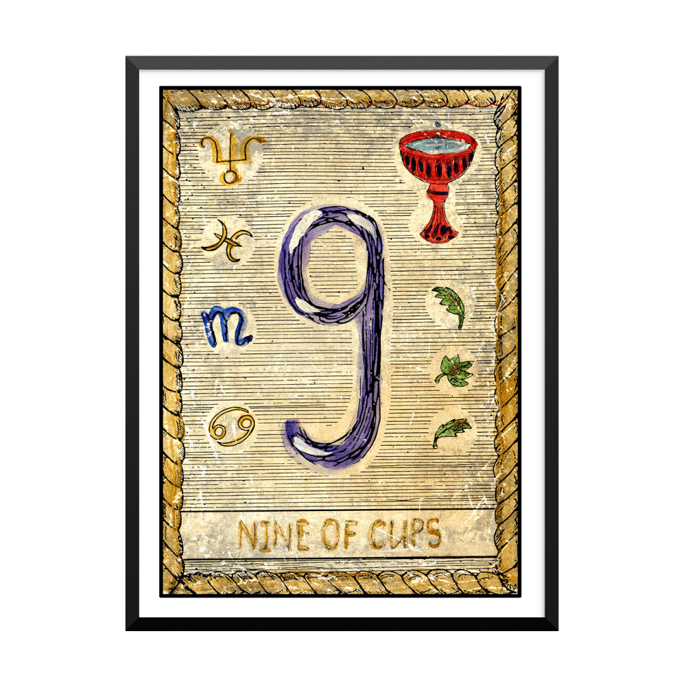Plakat: Samiramay Tarot, The Vintage Deck, Nine Of Cups