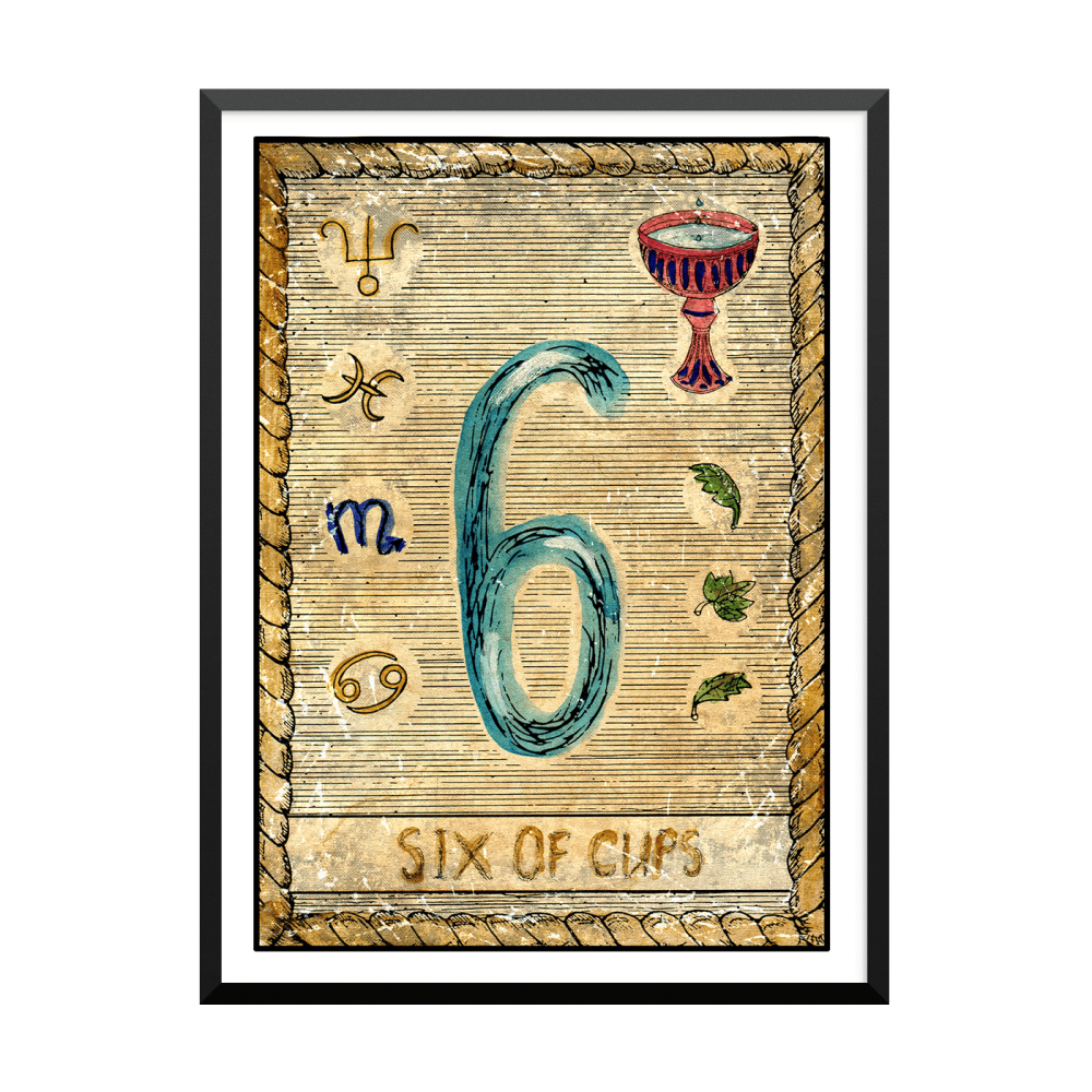 Plakat: Samiramay Tarot, The Vintage Deck, Six Of Cups