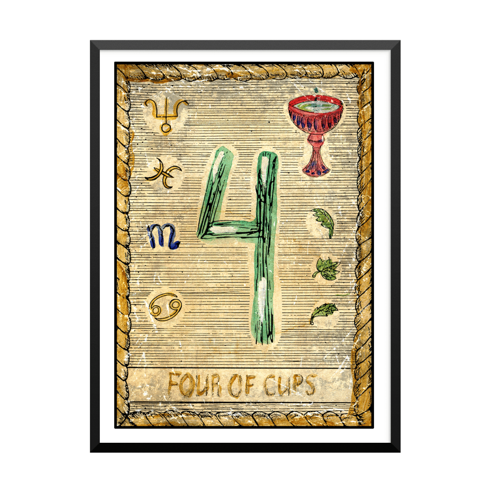 Plakat: Samiramay Tarot, The Vintage Deck, Four Of Cups