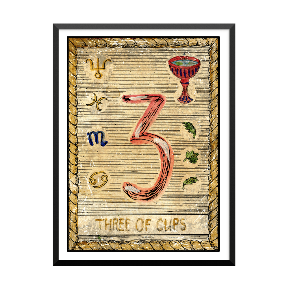 Plakat: Samiramay Tarot, The Vintage Deck, Three Of Cups