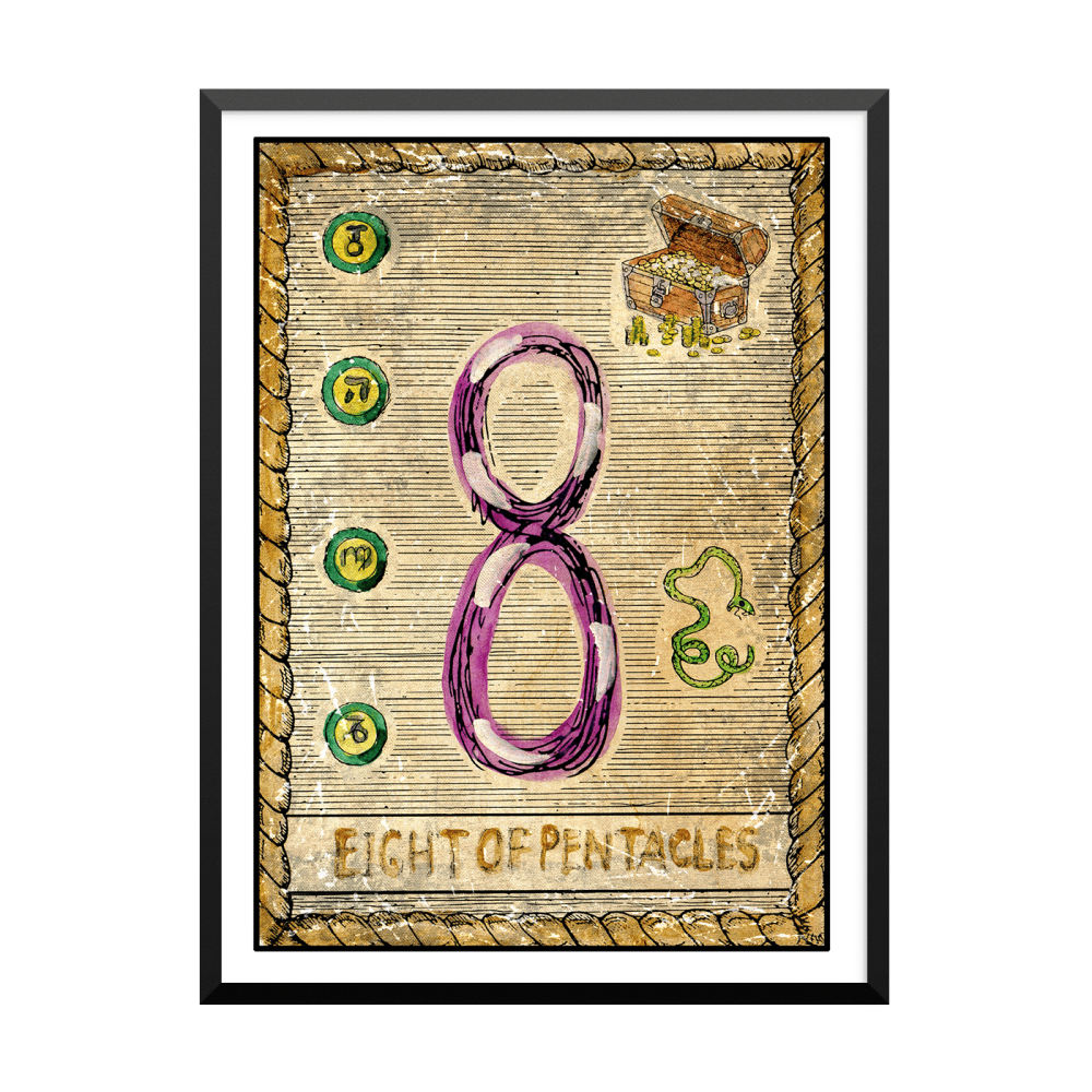Plakat: Samiramay Tarot, The Vintage Deck, Eight Of Pentacles