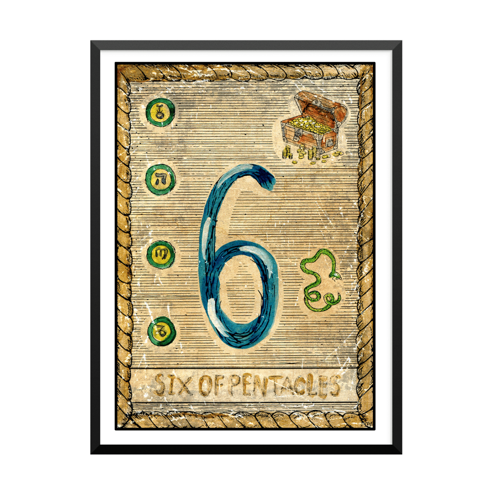 Plakat: Samiramay Tarot, The Vintage Deck, Six Of Pentacles