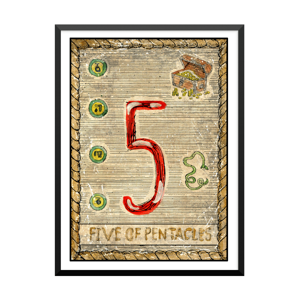 Plakat: Samiramay Tarot, The Vintage Deck, Five Of Pentacles