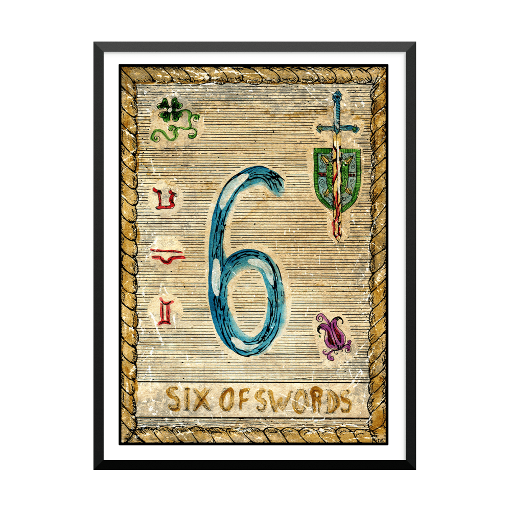 Plakat: Samiramay Tarot, The Vintage Deck, Six Of Swords
