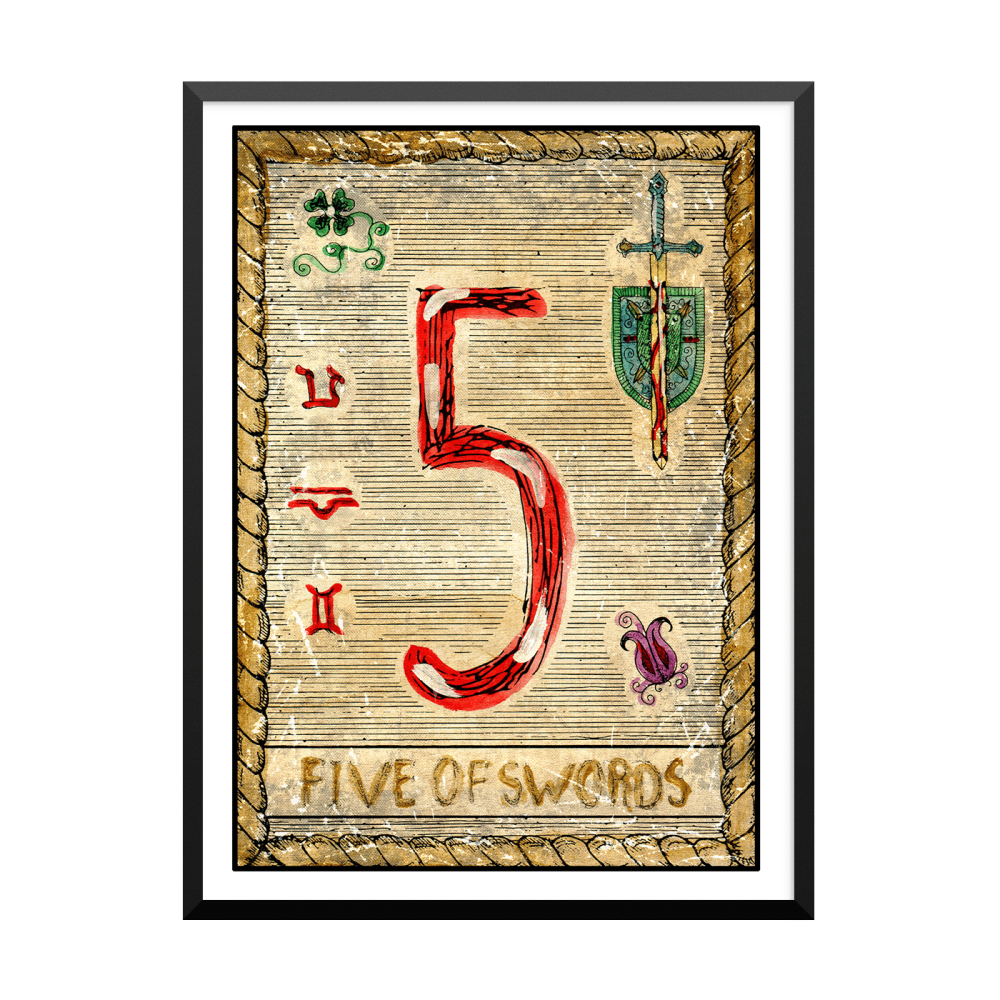 Plakat: Samiramay Tarot, The Vintage Deck, Five Of Swords