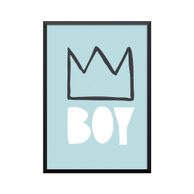 Plakat: 'BOY' krone, blå