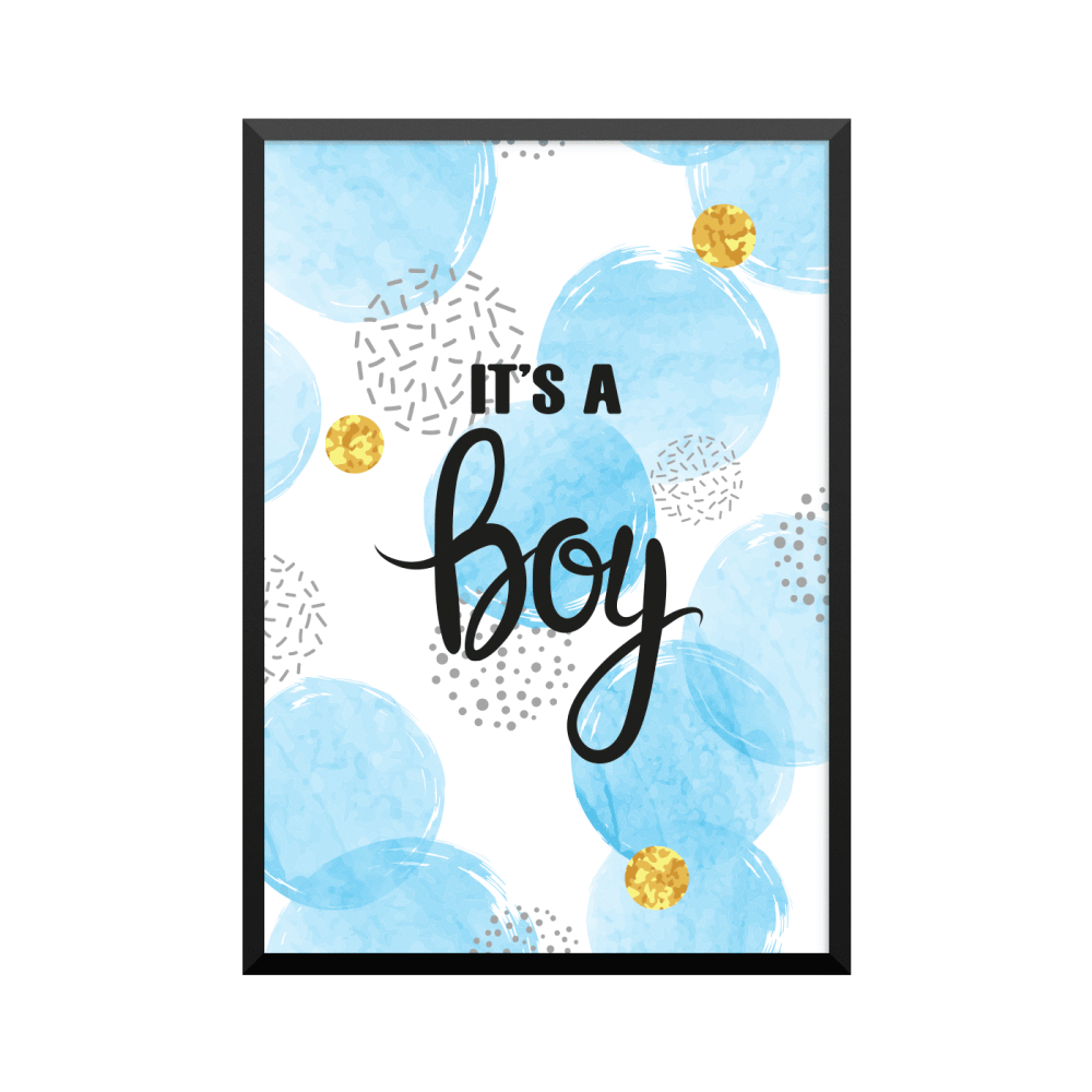Plakat: 'IT'S A boy' bomber, blå