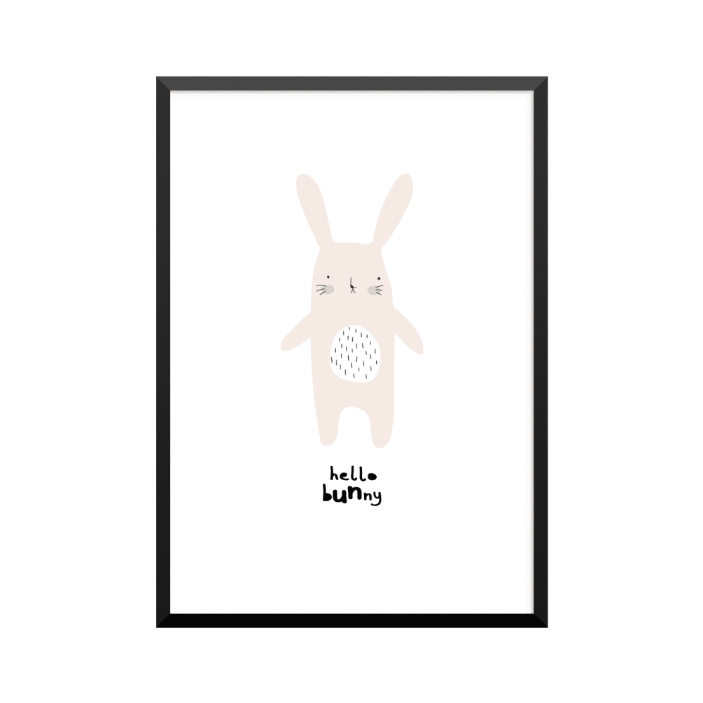 Plakat: 'hello bunny' abstrakt, pink