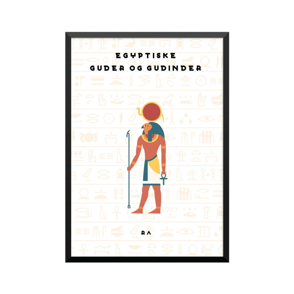 Plakat: 'EGYPTISKE GUDER OG GUDINDER', RA