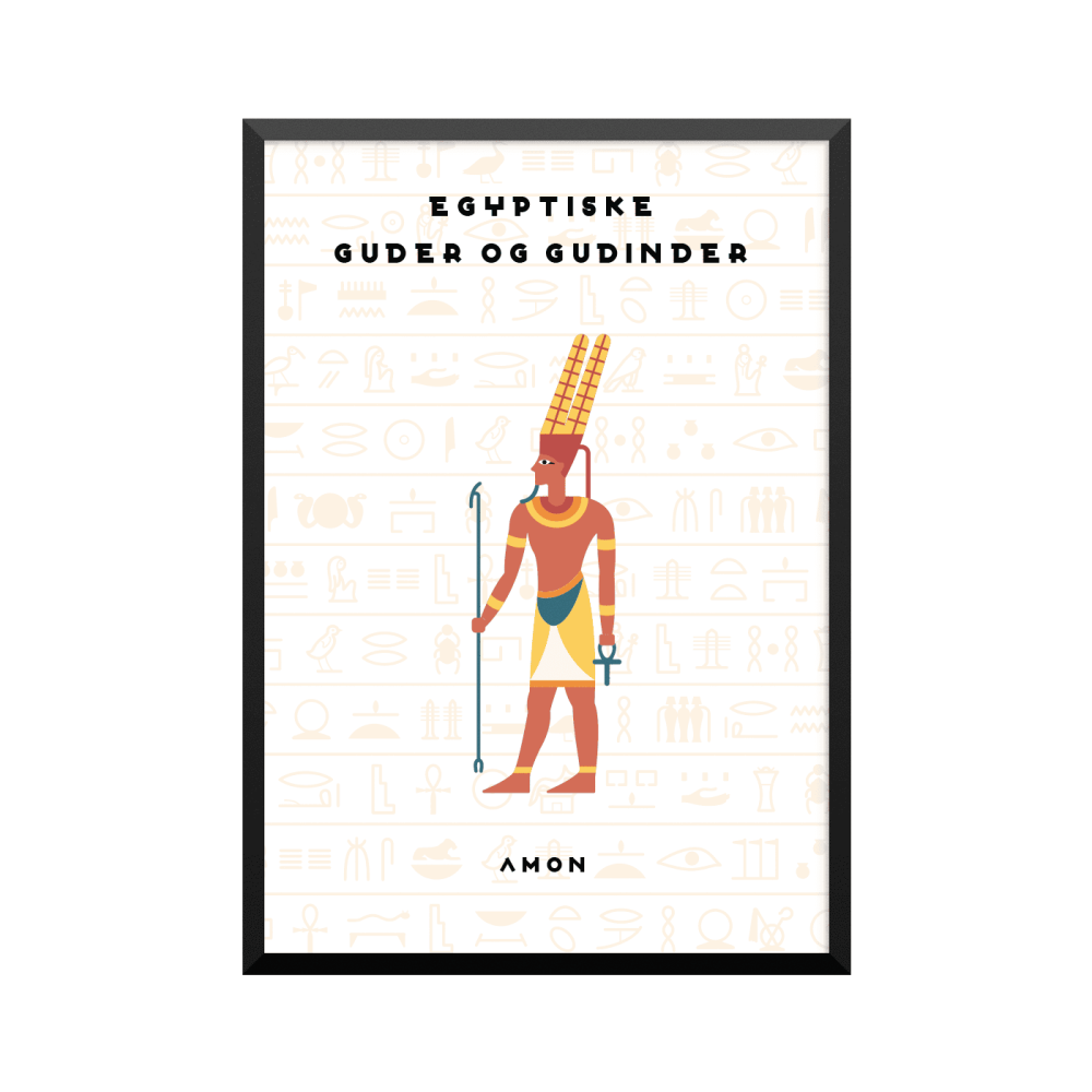 Plakat: 'EGYPTISKE GUDER OG GUDINDER', AMON