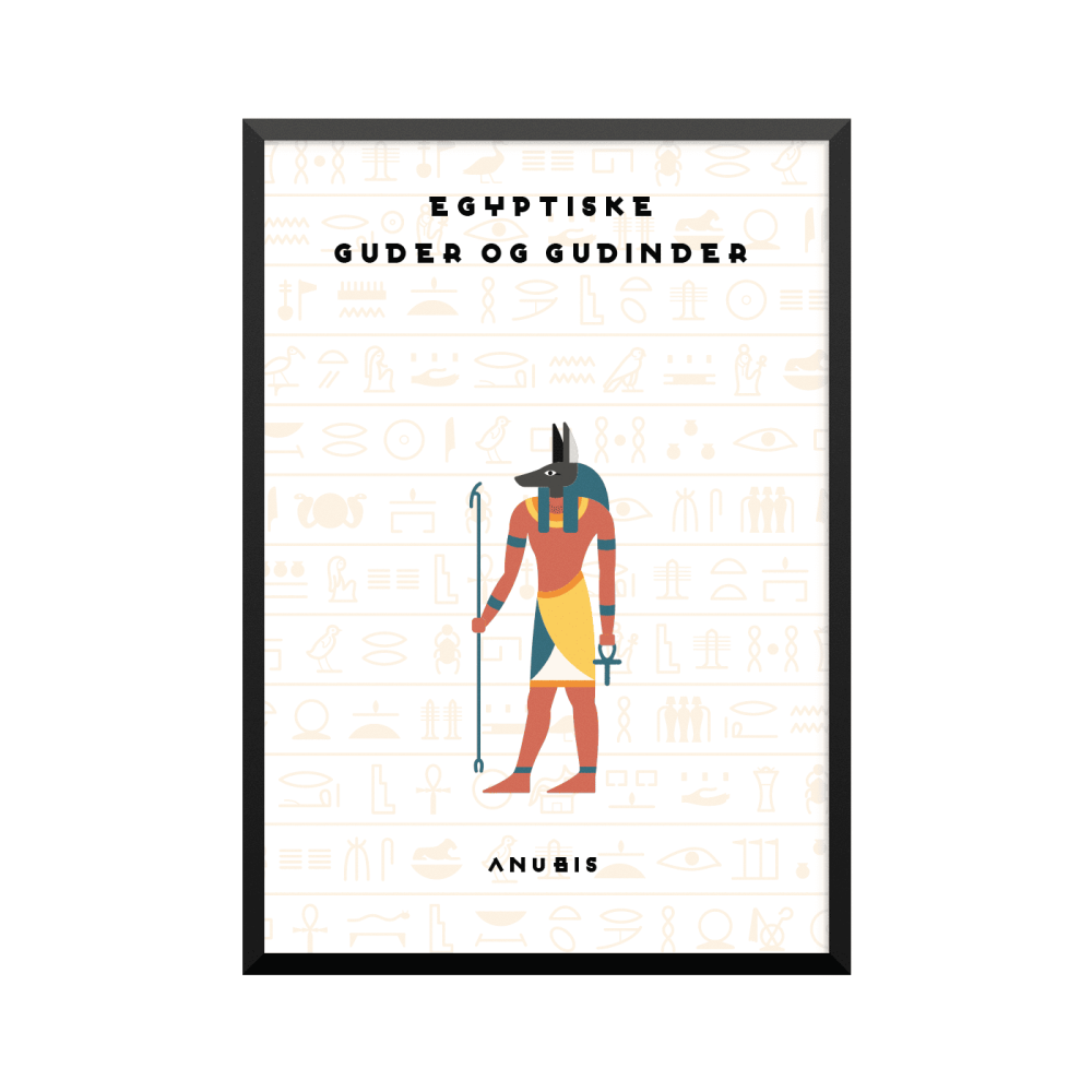 Plakat: 'EGYPTISKE GUDER OG GUDINDER', ANUBIS