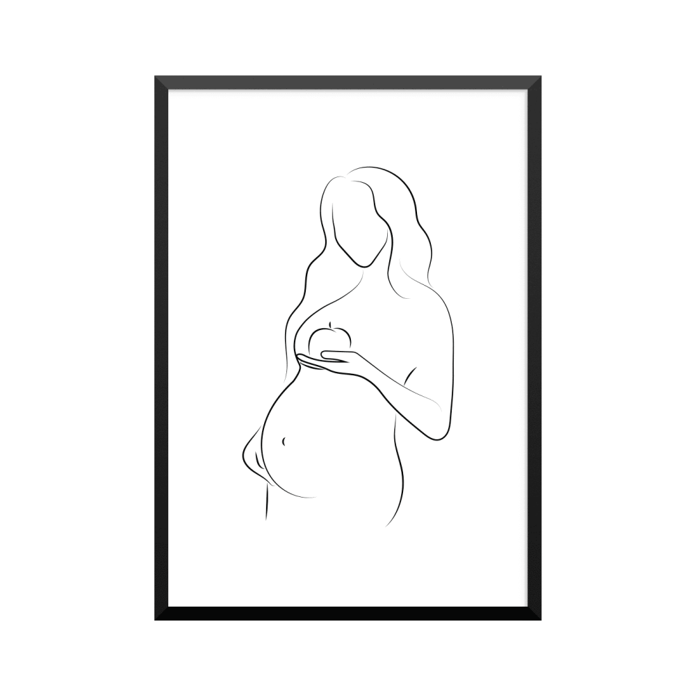 Plakat: Kvinde, gravid 6, abstrakt