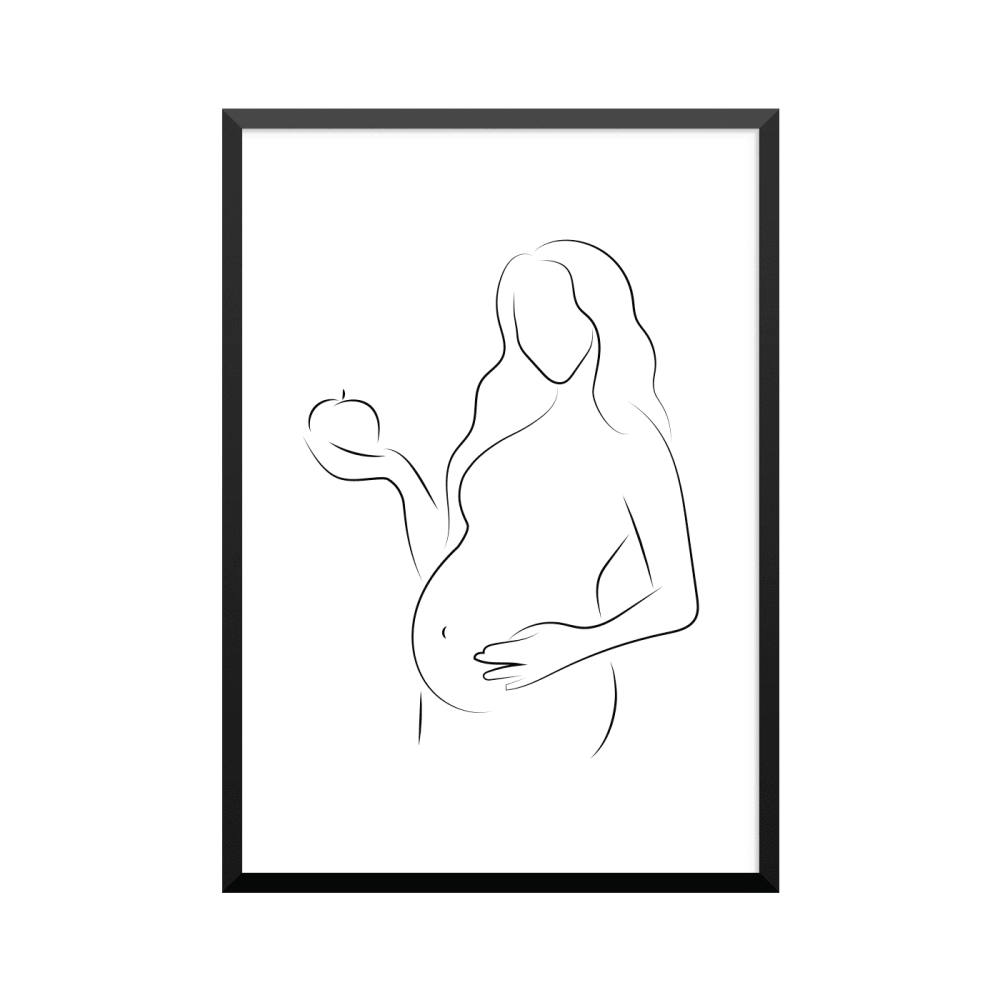 Plakat: Kvinde, gravid 5, abstrakt