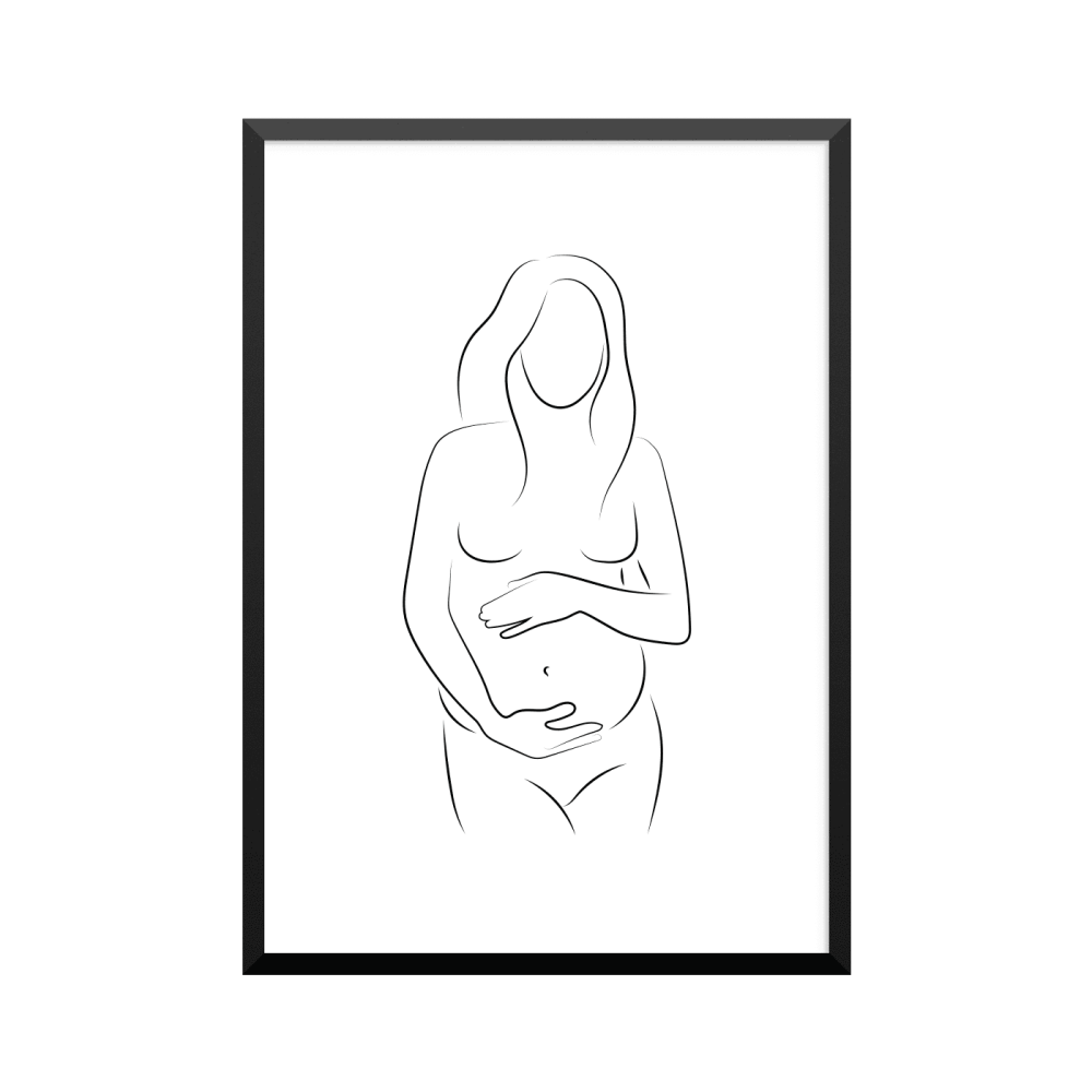 Plakat: Kvinde, gravid 4, abstrakt