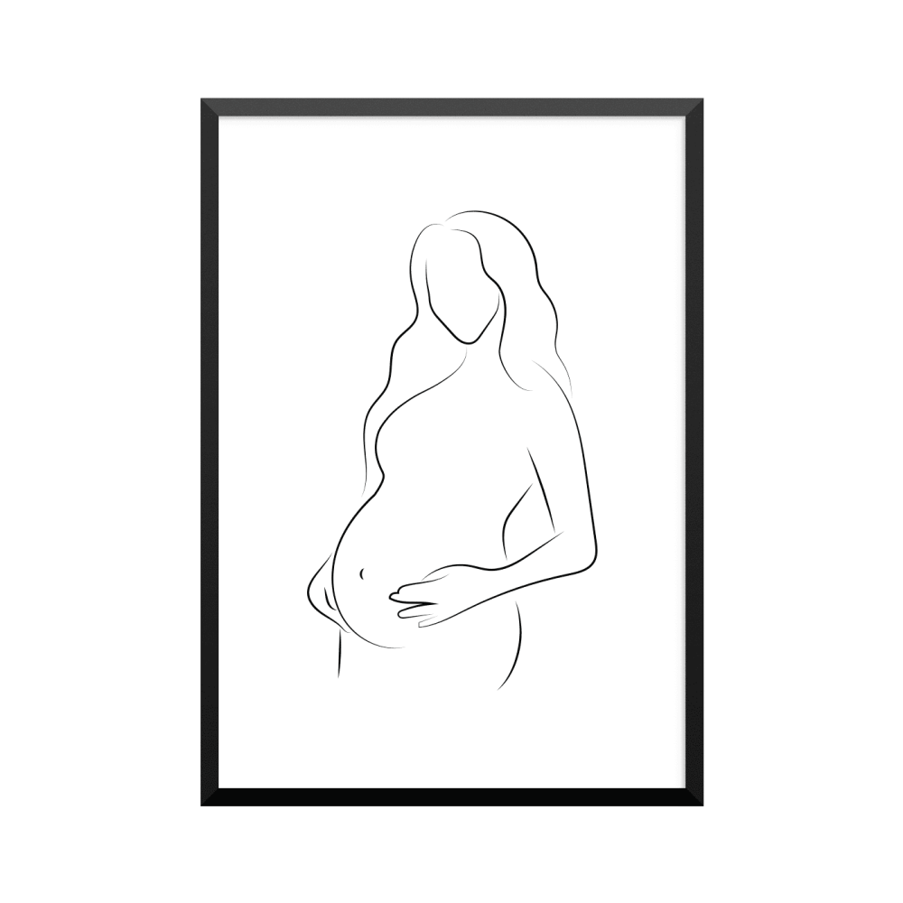 Plakat: Kvinde, gravid 3, abstrakt