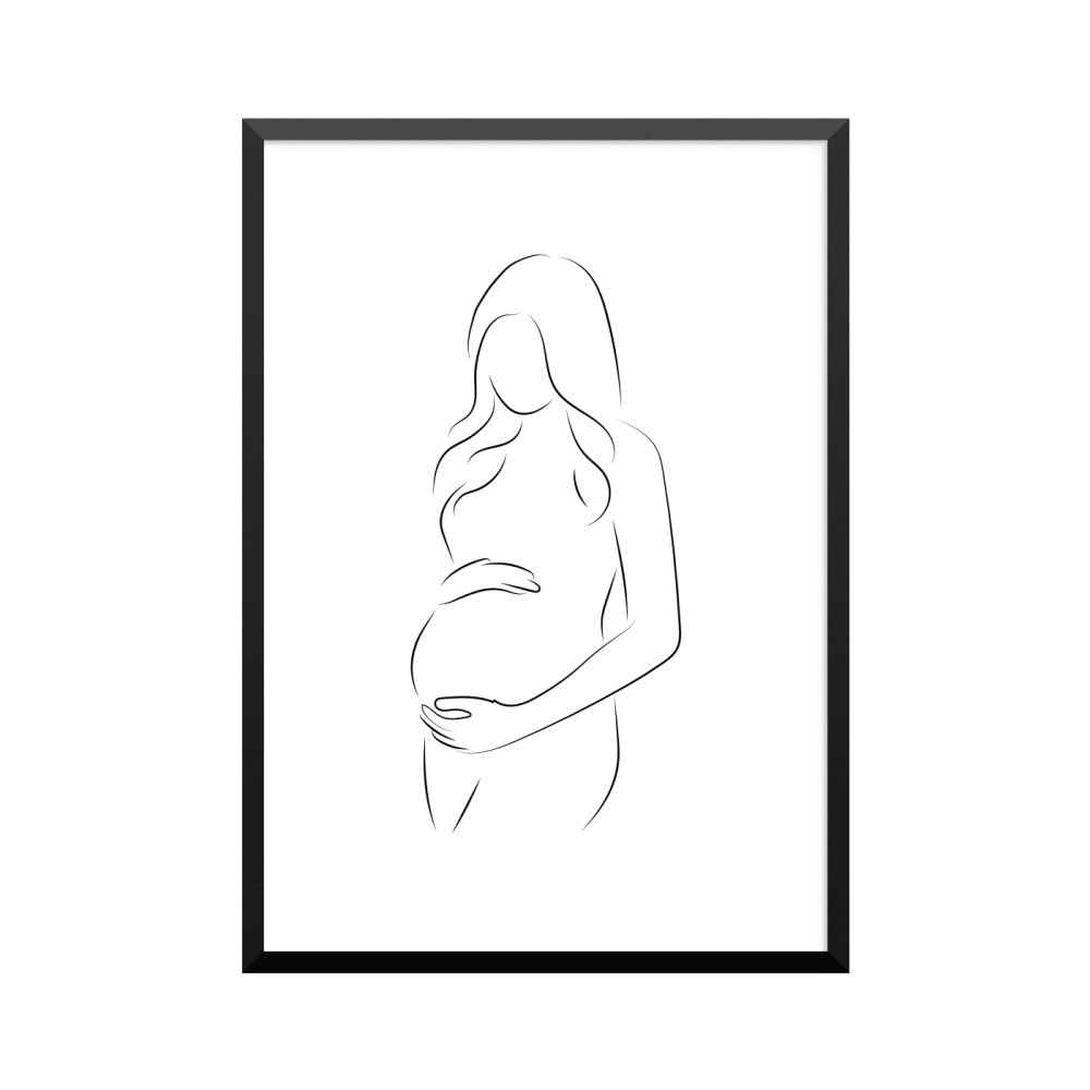 Plakat: Kvinde, gravid 1, abstrakt