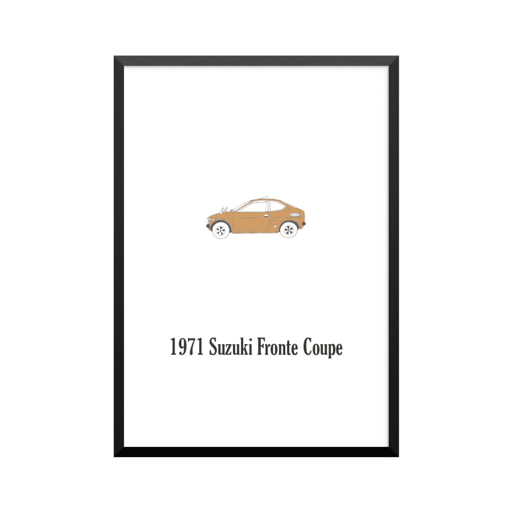 Plakat: Biler, '1971 Suzuki Fronte Coupe', klassisk