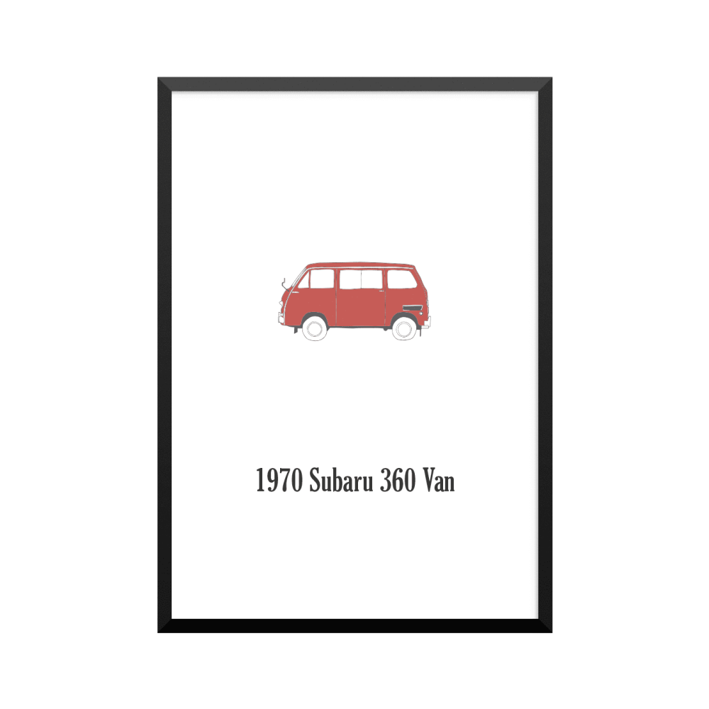 Plakat: Biler, '1970 Subaru 360 Van', klassisk