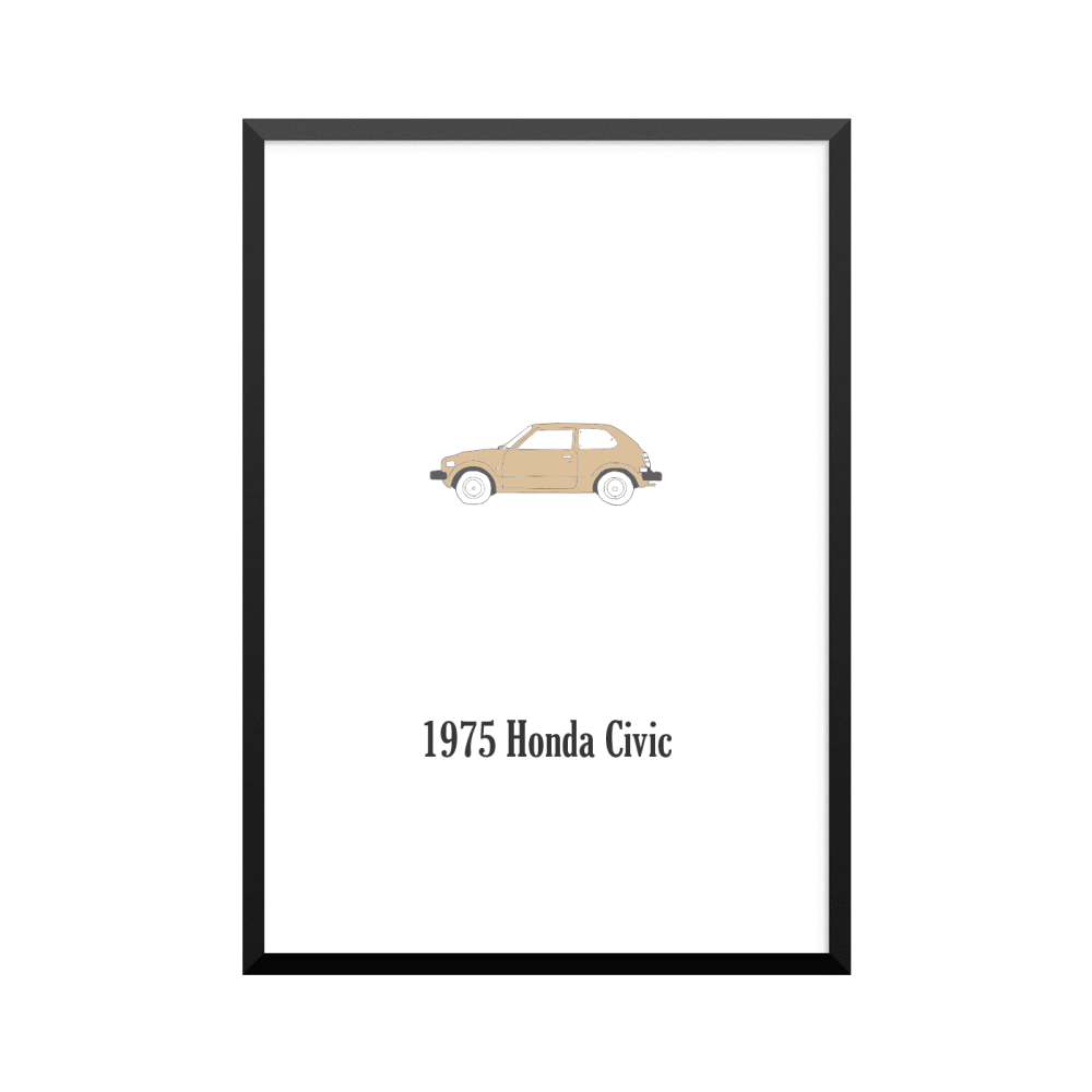 Plakat: Biler, '1975 Honda Civic', klassisk
