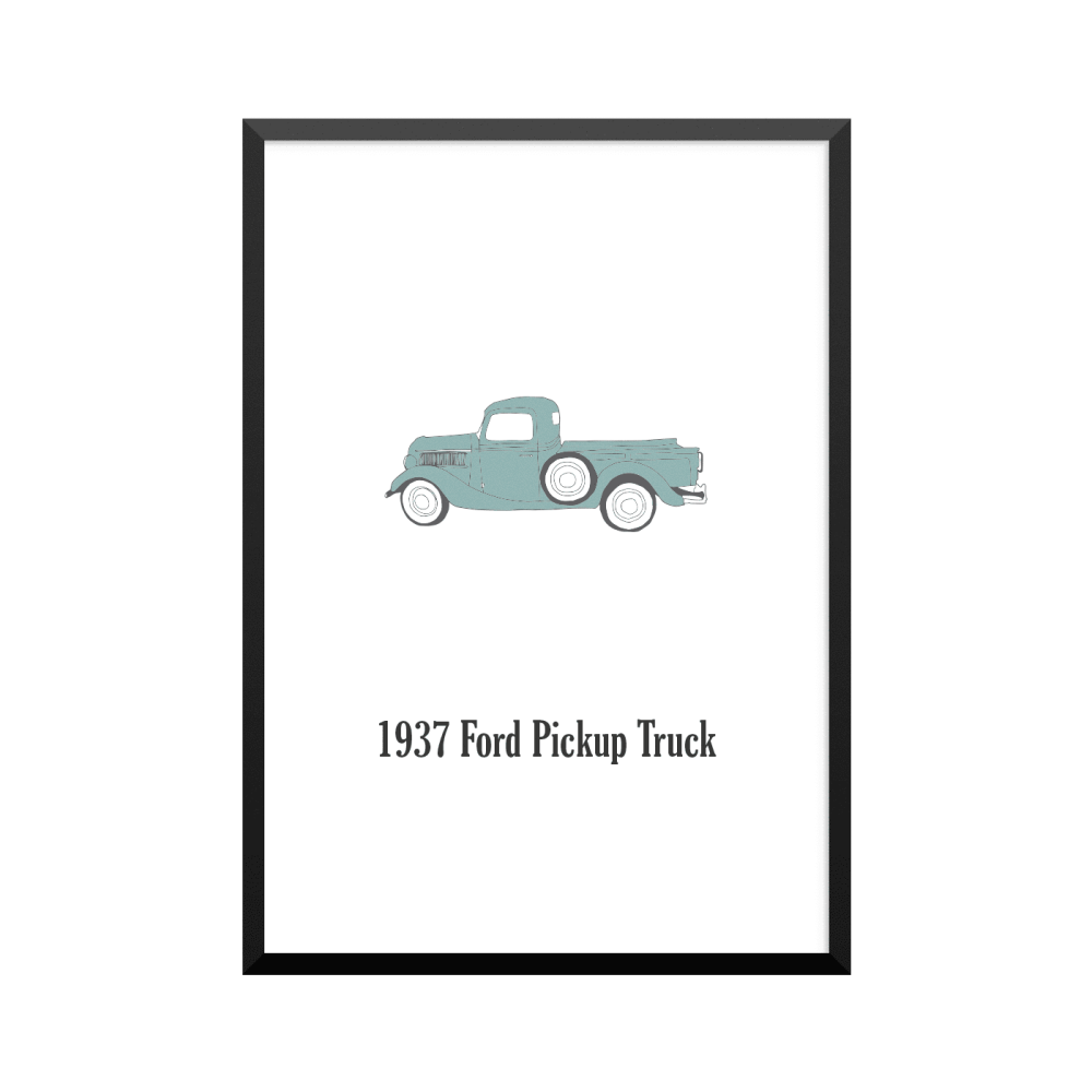 Plakat: Biler, '1937 Ford Pickup Truck', klassisk