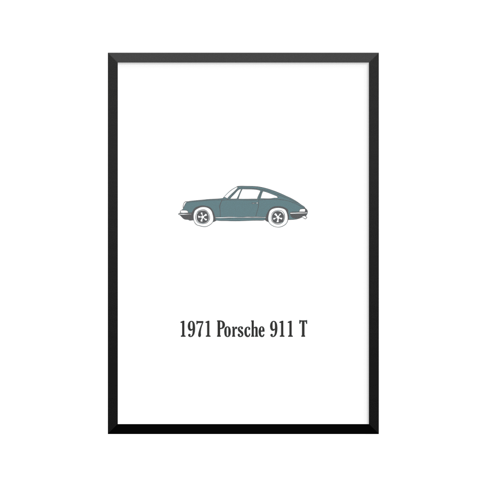 Plakat: Biler, '1971 Porsche 911 T', klassisk
