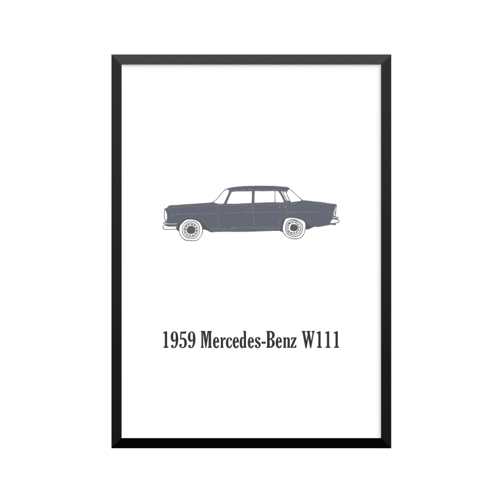 Plakat: Biler, '1959 Mercedes-Benz W111', klassisk
