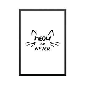 Plakat: 'MEOW OR NEVER'