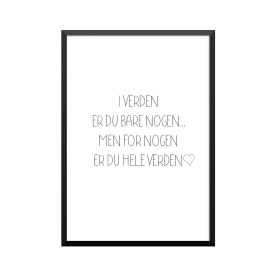 Plakat: 'I VERDEN ER DU...