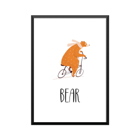 Plakat: Cyklende bjørn,...