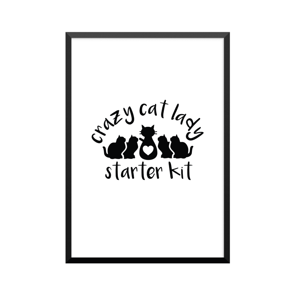 Plakat: 'crazy cat lady starter kit'