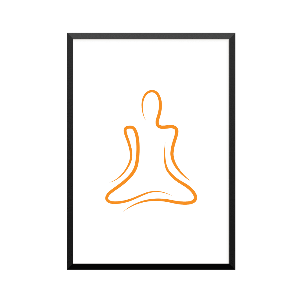 Plakat: Yoga,  Padmusana, orange