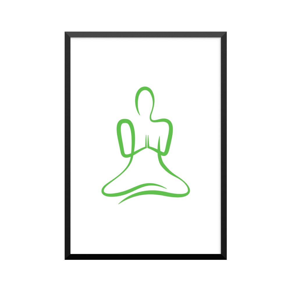 Plakat: Yoga,  Sukhasana, grøn