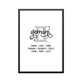 Plakat: Stjernetegn Gemini...