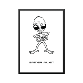 Plakat: 'GAMER ALIEN', sort...