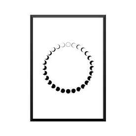 Plakat: Månefaser, cirkel