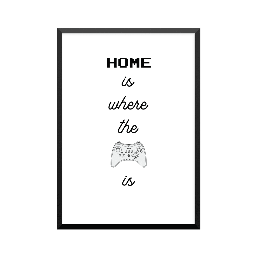Plakat: 'HOME is where the game is', Nintendo Wii U Pro